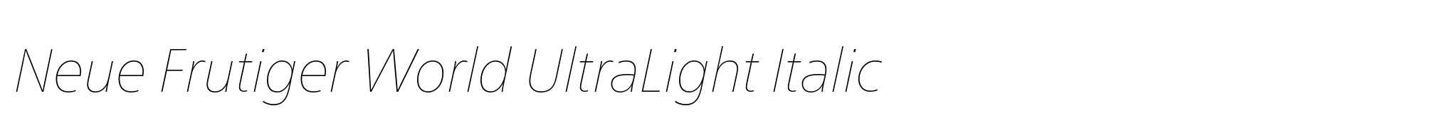 Neue Frutiger World UltraLight Italic image